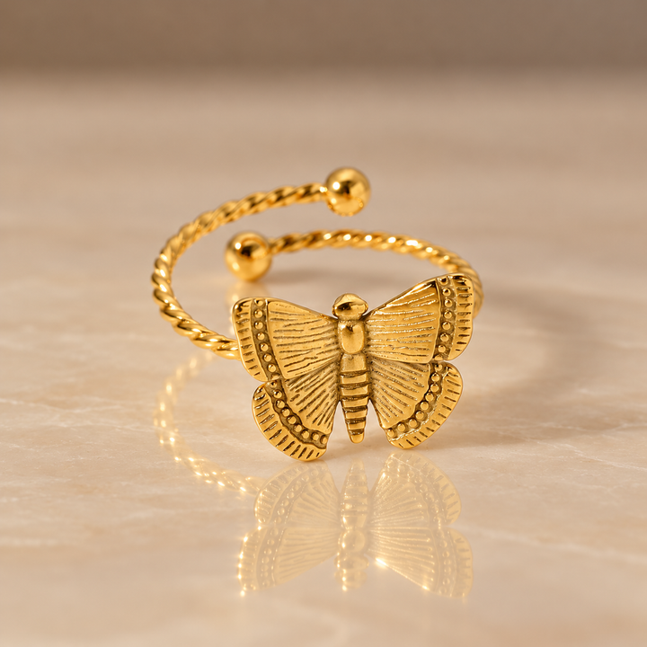 Butterfly Charm Open Ring