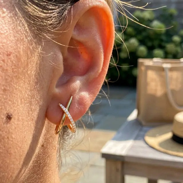 Crossed Spark Earrings