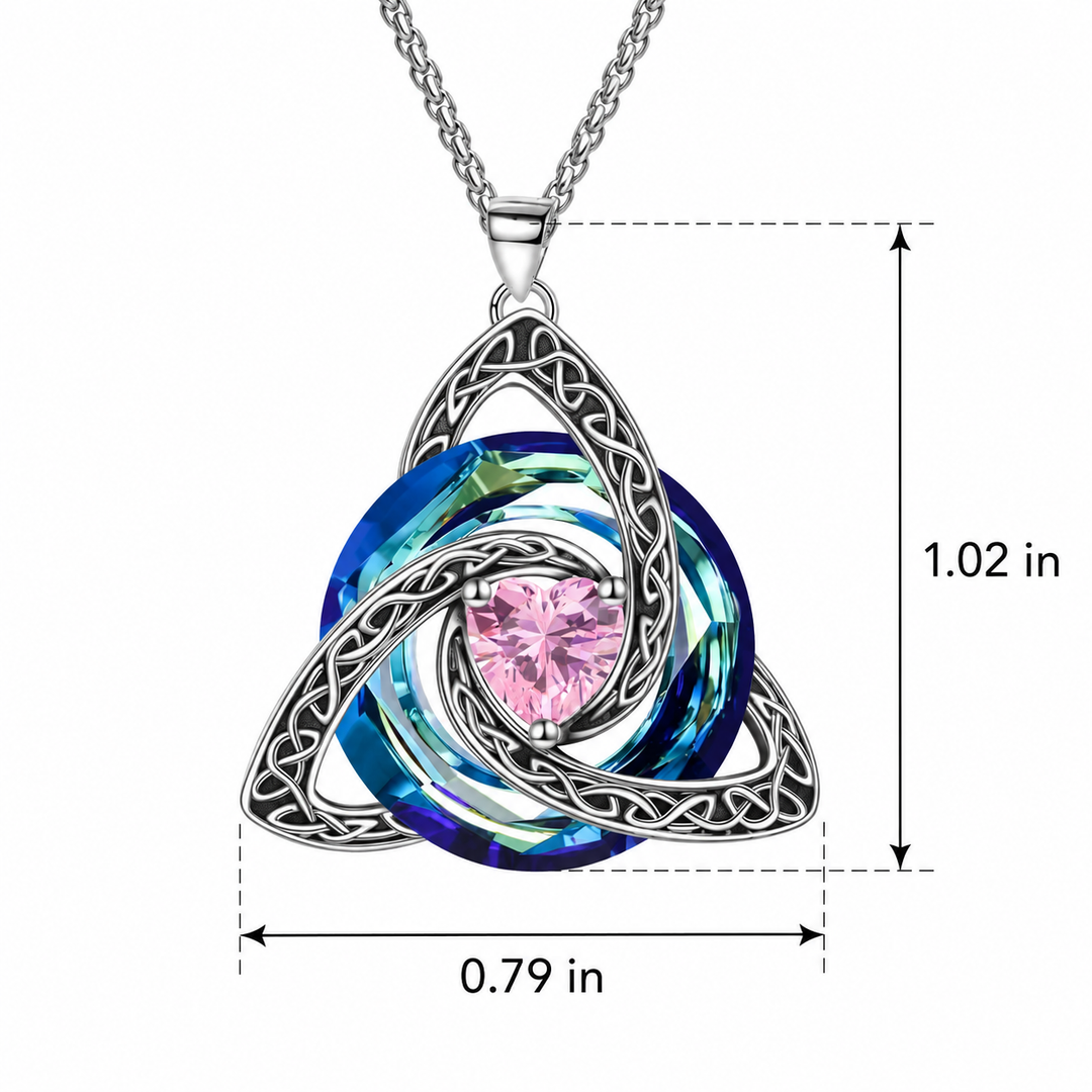 Trinity Knot Birthstone Heart Pendant