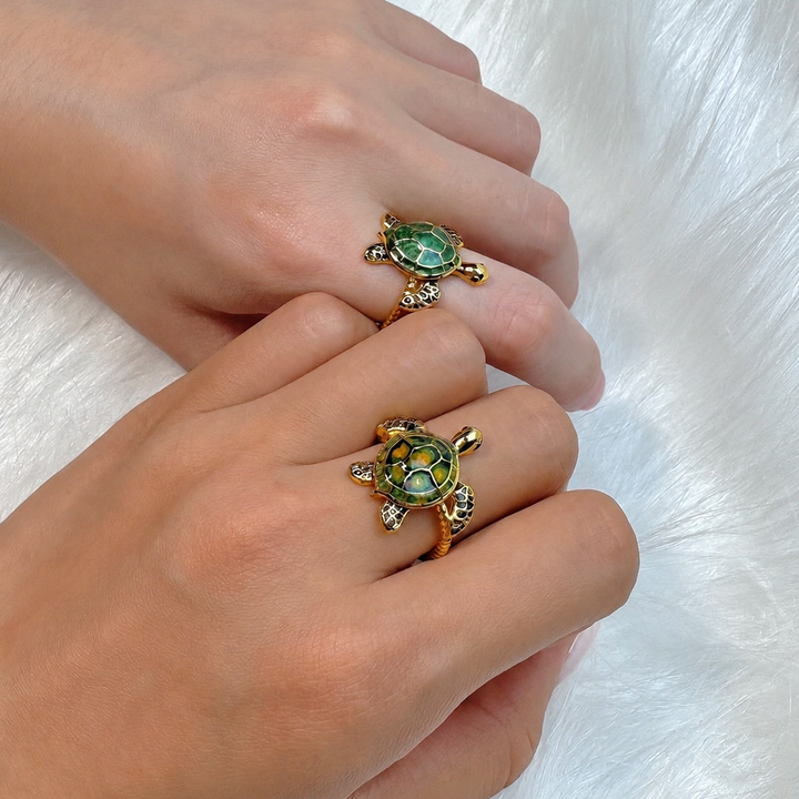 Sea Turtle Enamel Ring