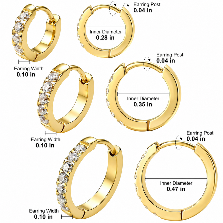 Pavé Zirconia Hoop Earrings