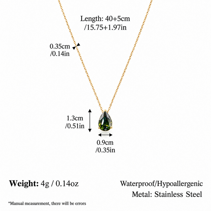 Birthstone Teardrop Necklace