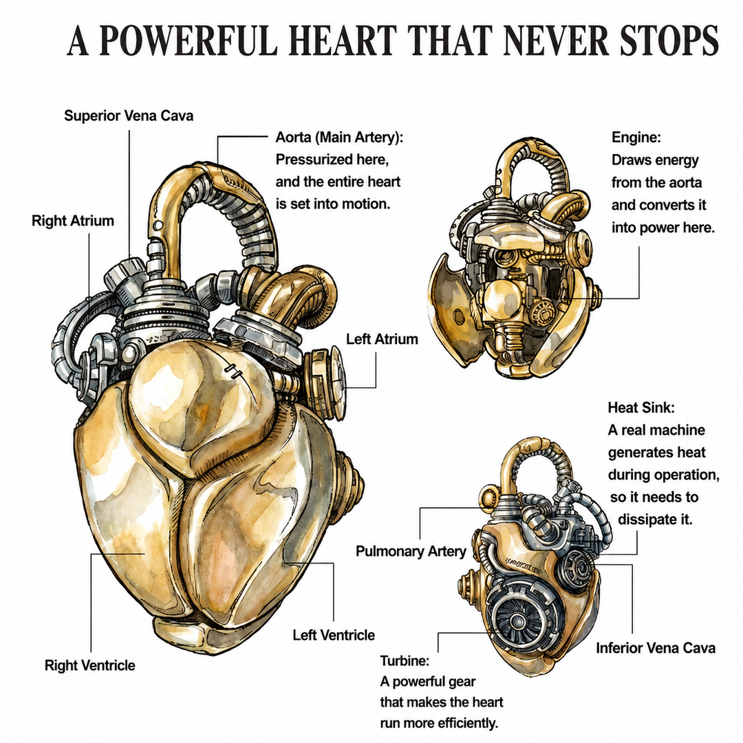 Mechanical Heart Pendant Necklace