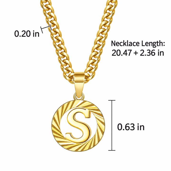 Vintage Initial Medallion Necklace