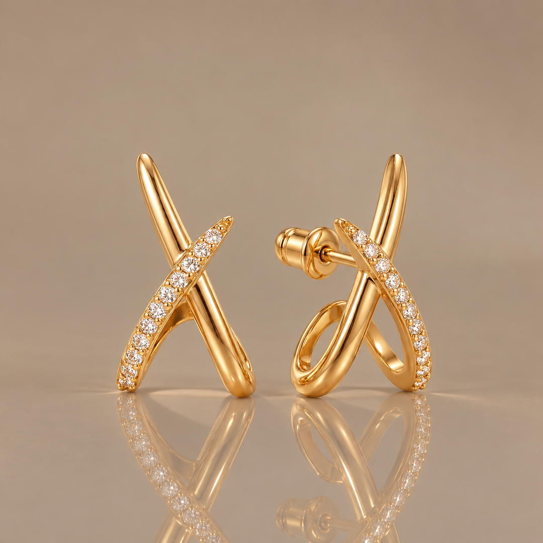Crossed Spark Earrings