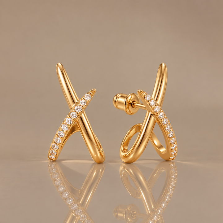 Crossed Spark Earrings