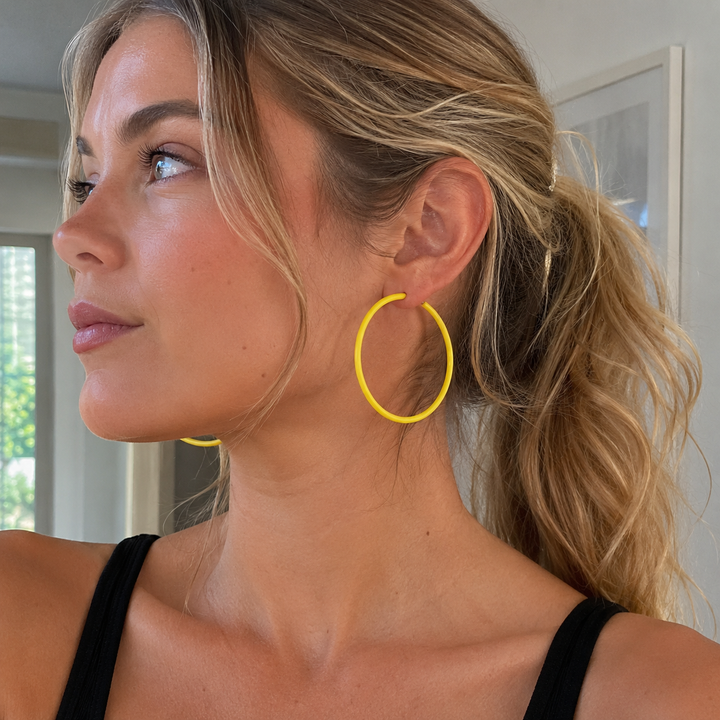 Colorful Large Hoop Earrings Set