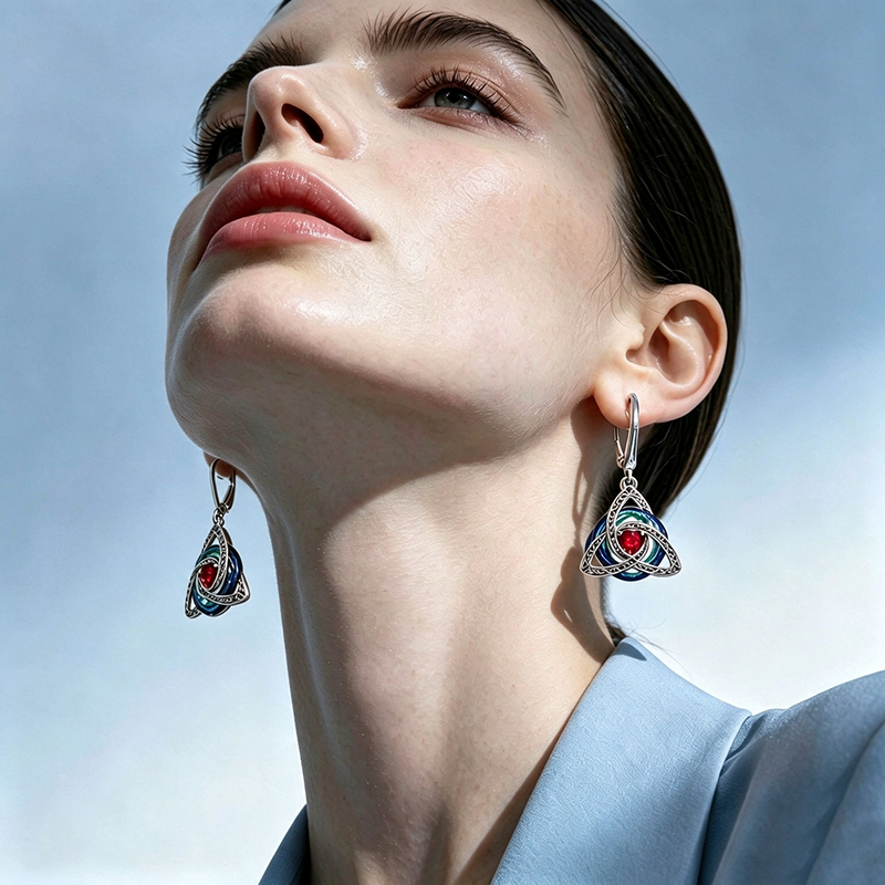 Trinity Knot Birthstone Earrings