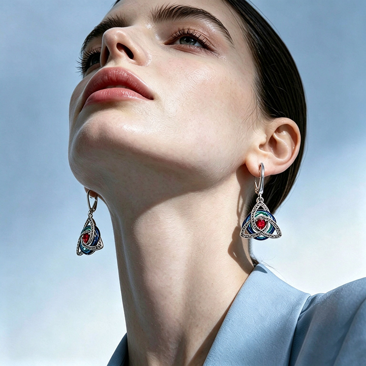 Trinity Knot Birthstone Earrings
