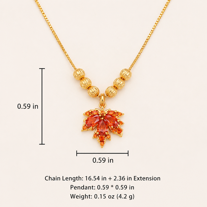 Red Crystal Maple Leaf Jewelry Set