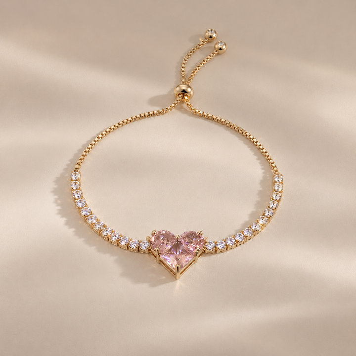 Dual Color Heart Zircon Bracelet
