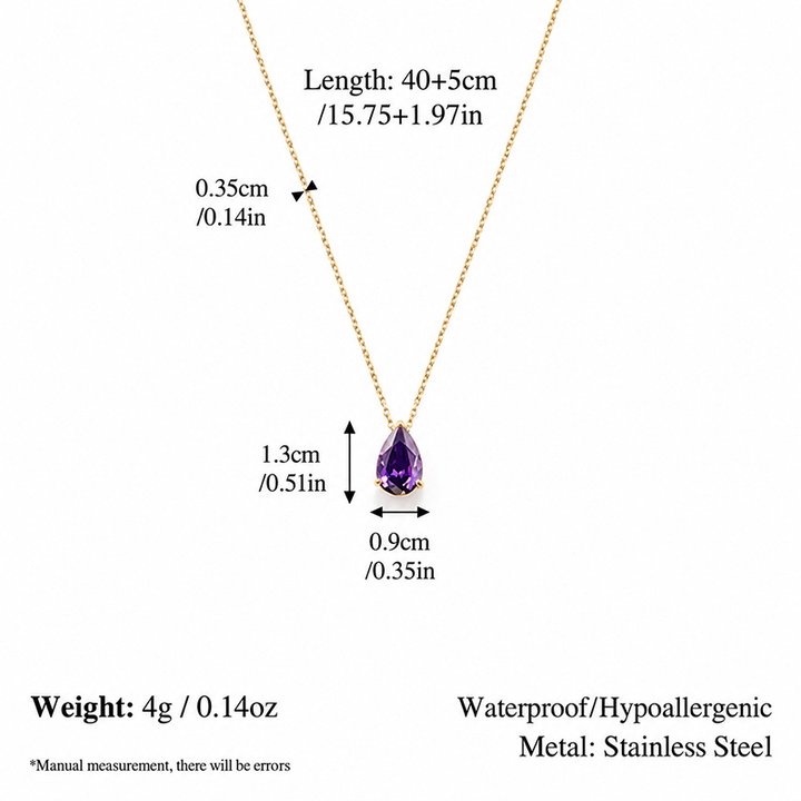 Birthstone Teardrop Necklace