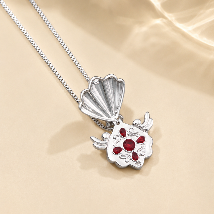 Colorful Gem Shell Flip-Open Necklace