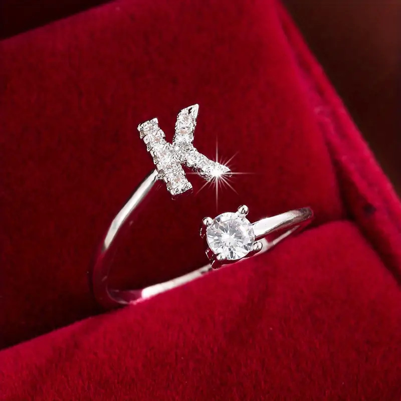 Crystal Letter Ring