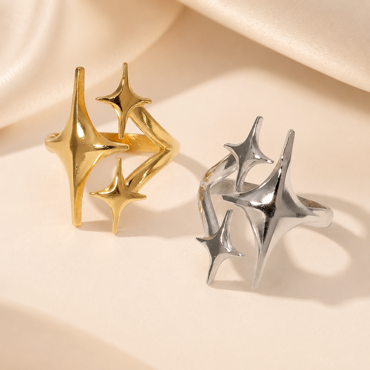 Triple Starburst Openwork Ring