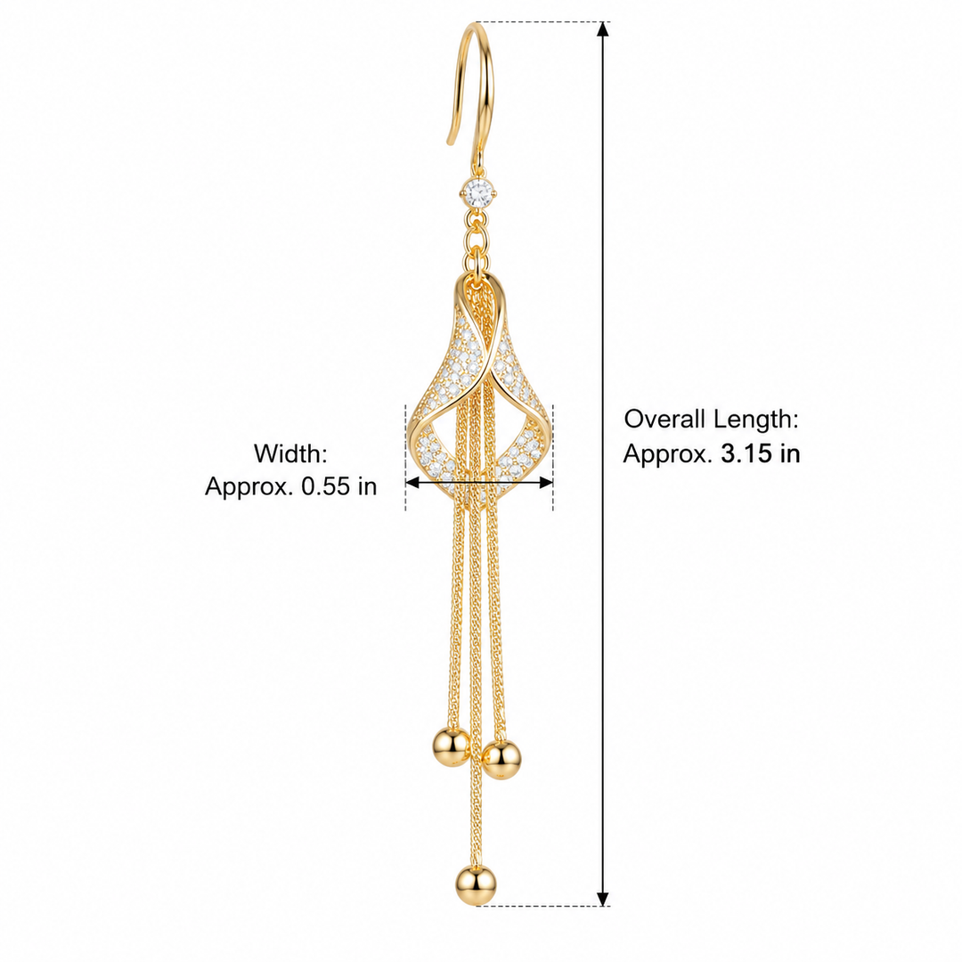 Celeste Crystal Tassel Drop Earrings