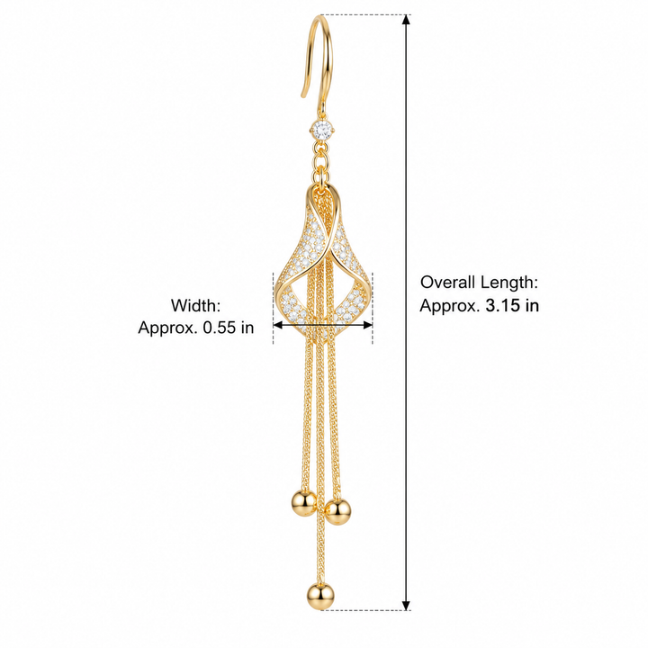 Celeste Crystal Tassel Drop Earrings