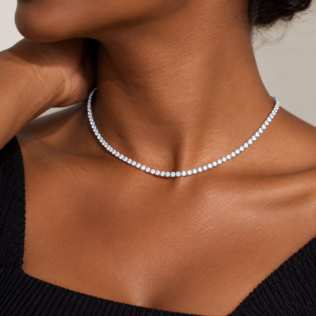 Crystal Tennis Choker Necklace
