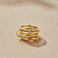Gold Stackable Crystal Ring Set