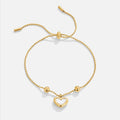 Gold Heart Charm Adjustable Bracelet