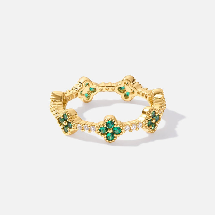 Emerald Clover Vine Ring