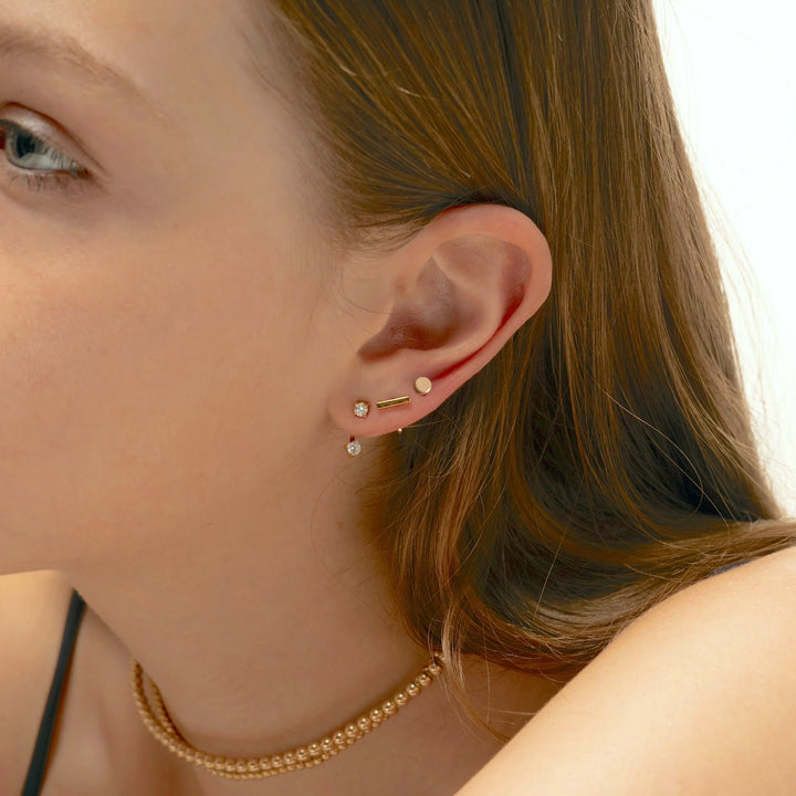 Minimal Round Disc Stud Earrings