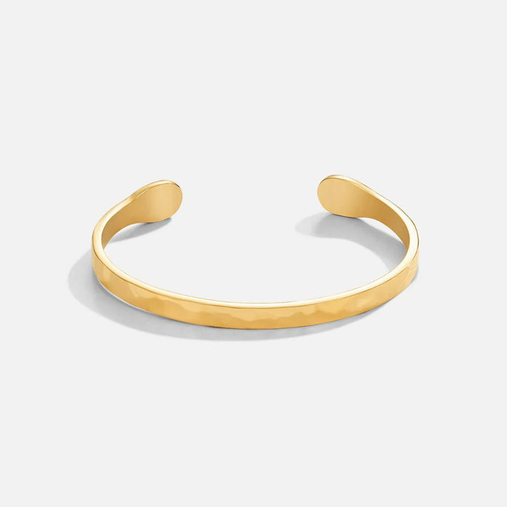 Hammered Gold Open Cuff Bracelet