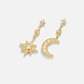 Celestial Sun & Moon Star Drop Earrings