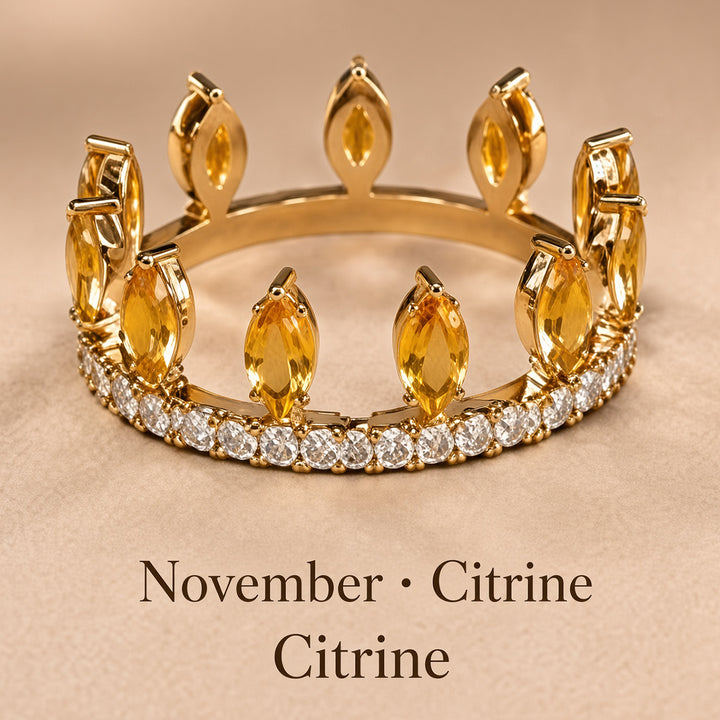 Convertible Birthstone Crown Ring