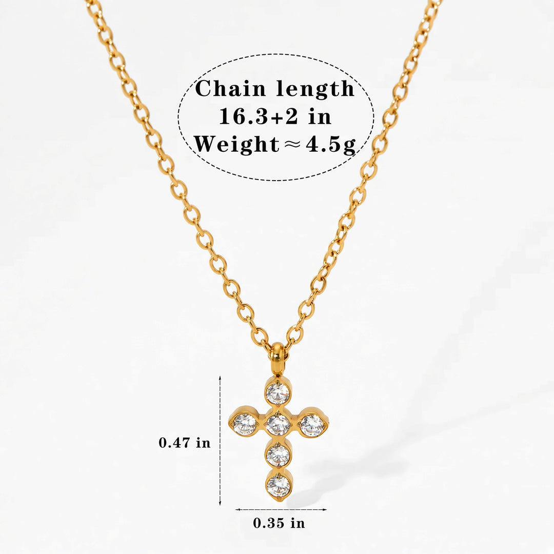 Cubic Zirconia Cross Necklace