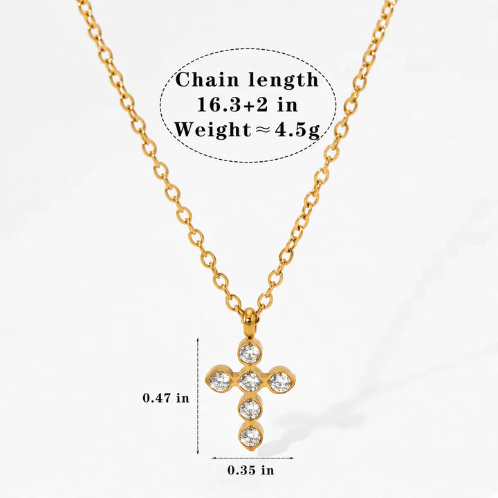 Cubic Zirconia Cross Necklace