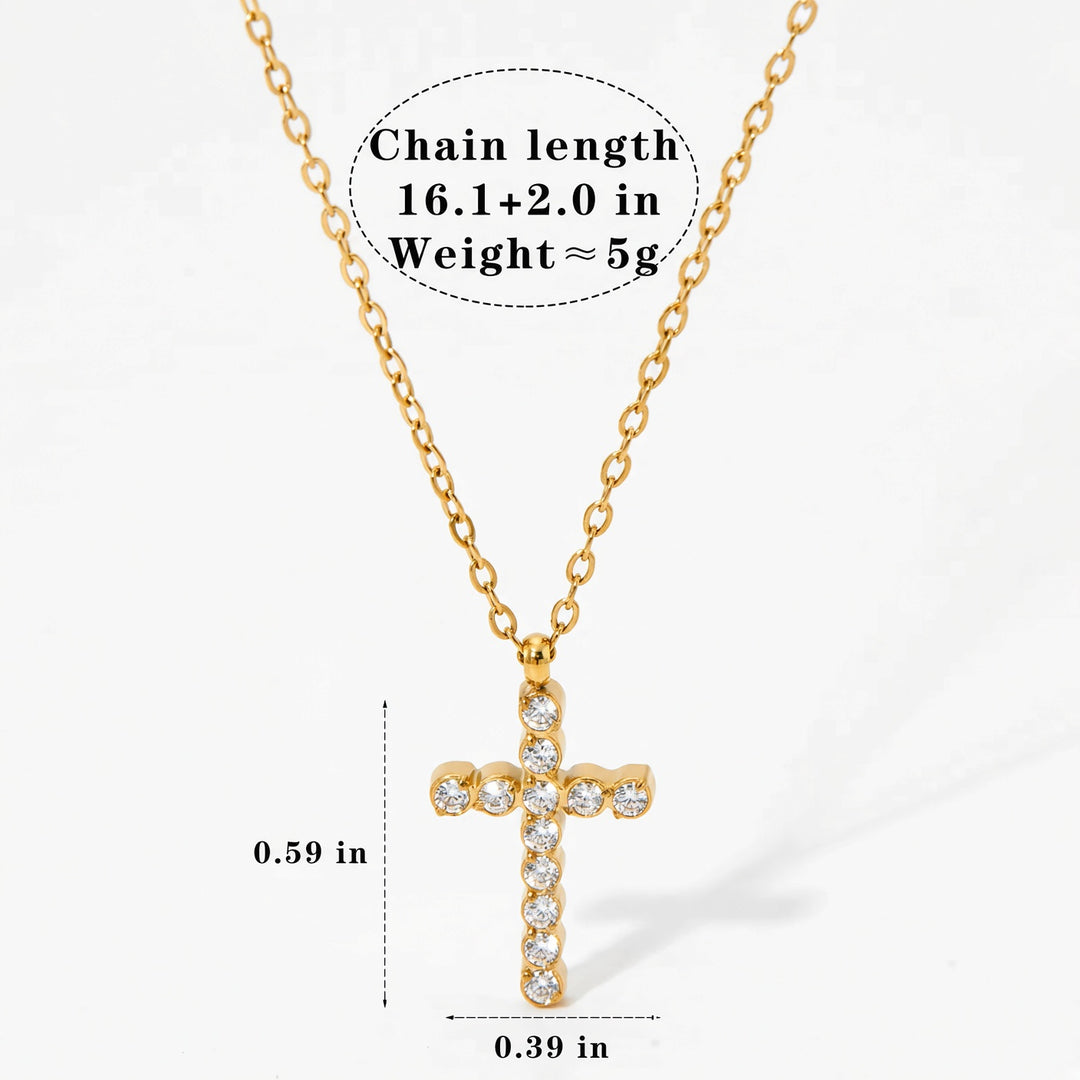 Cubic Zirconia Cross Necklace