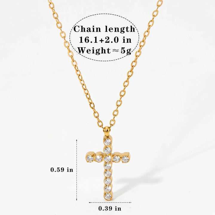 Cubic Zirconia Cross Necklace