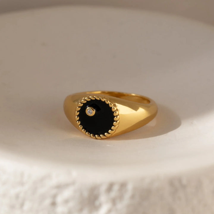 Midnight Luxe Signet Ring