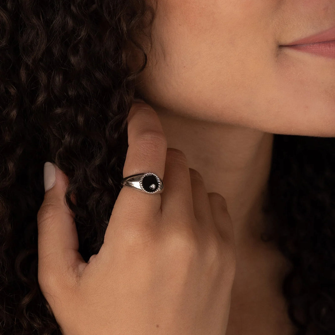 Midnight Luxe Signet Ring