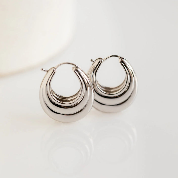Sculpted Oval Hoop Earrings