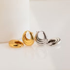 Sculpted Oval Hoop Earrings
