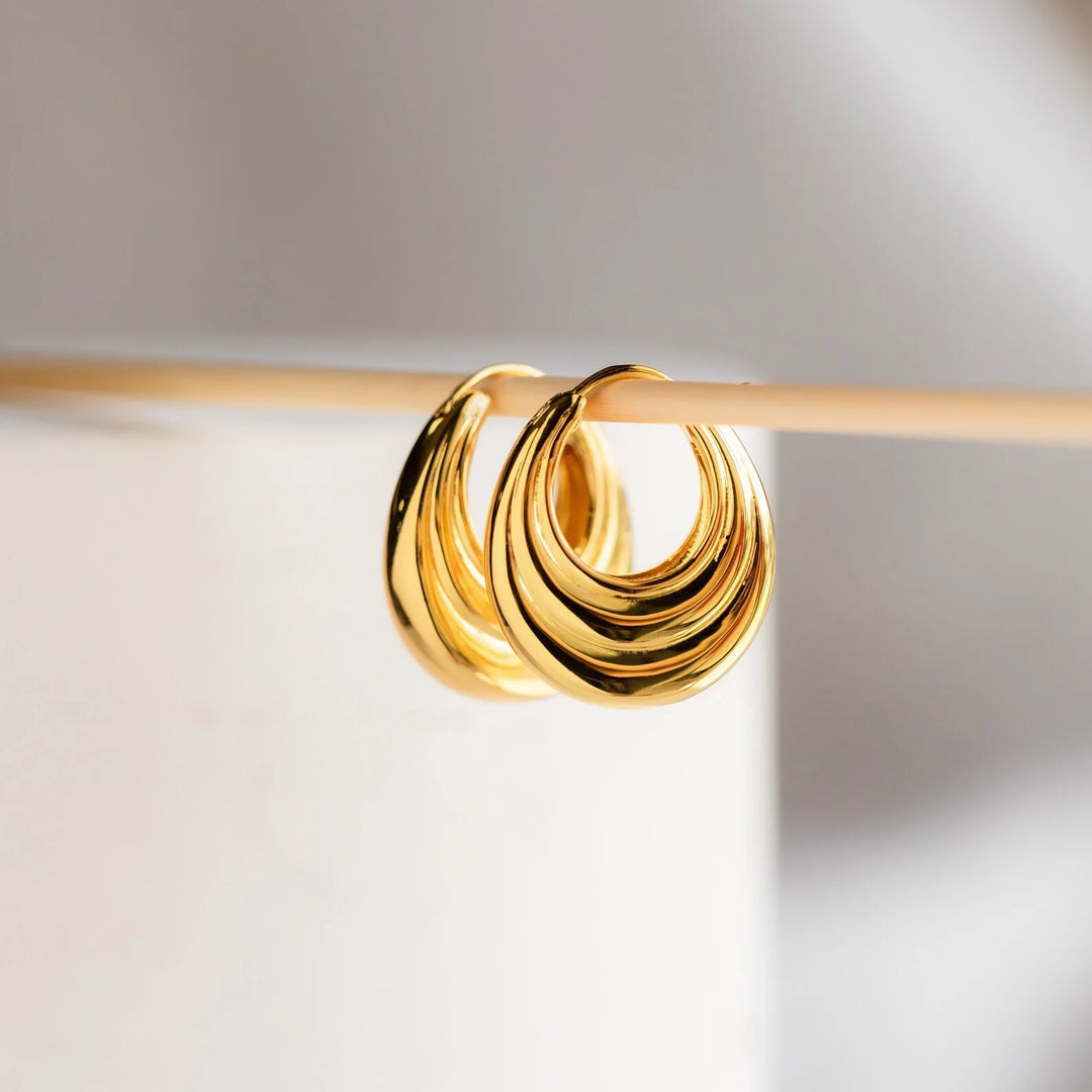 Sculpted Oval Hoop Earrings