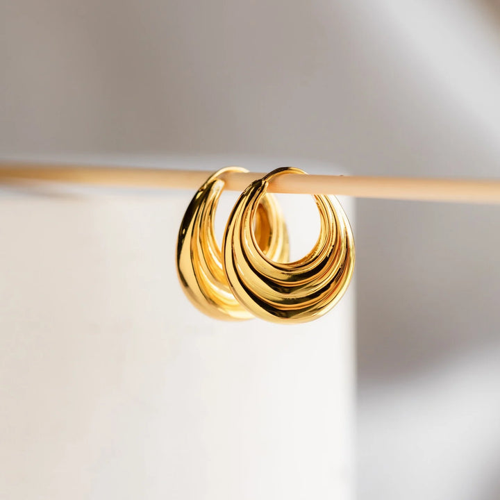 Sculpted Oval Hoop Earrings