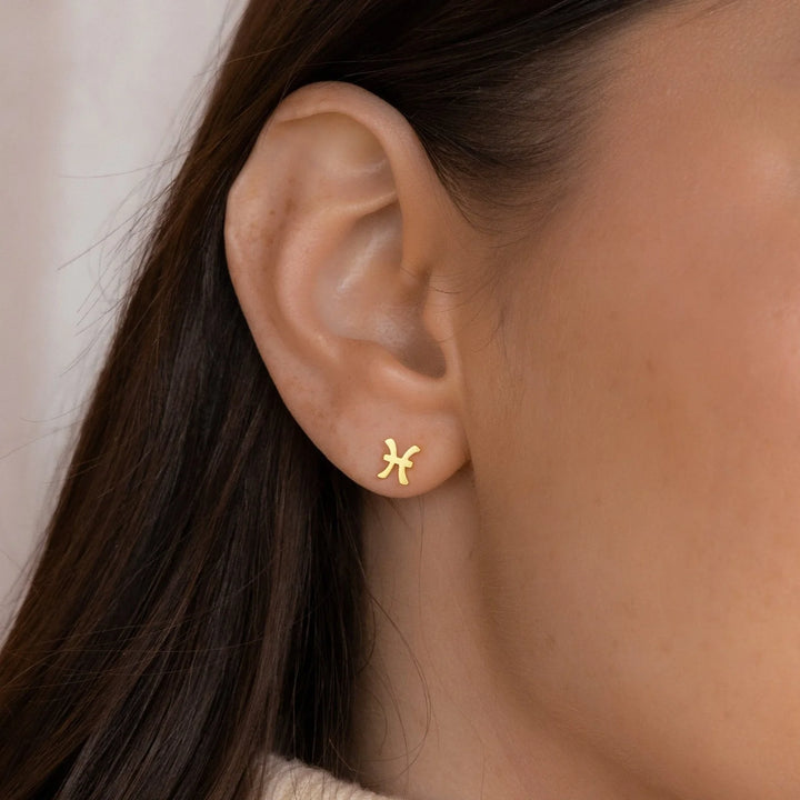 Zodiac Minimal Symbol Stud Earrings