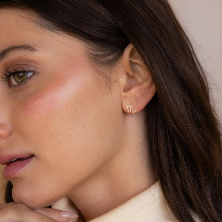 Zodiac Minimal Symbol Stud Earrings