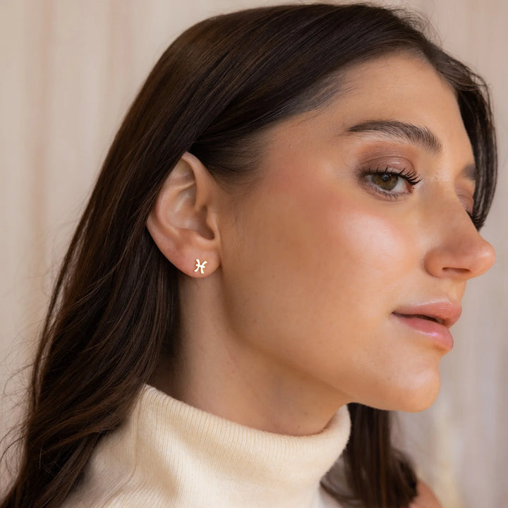 Zodiac Minimal Symbol Stud Earrings