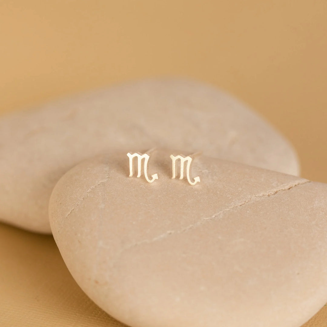 Zodiac Minimal Symbol Stud Earrings