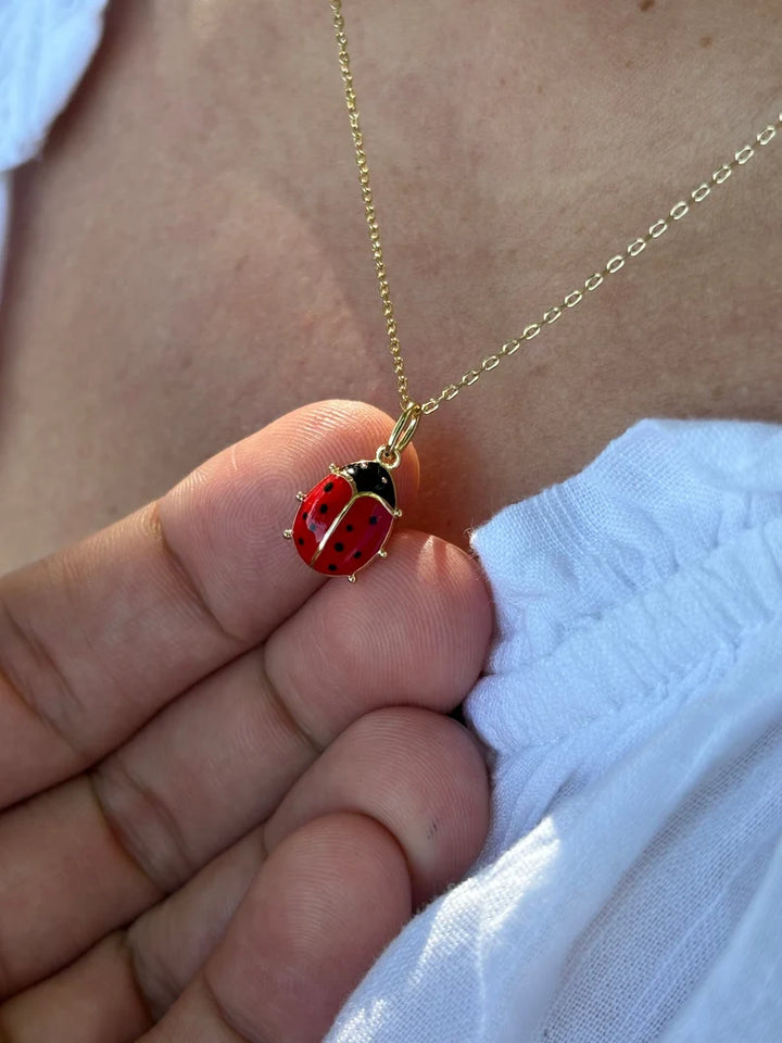 Red Ladybug Pendant Necklace