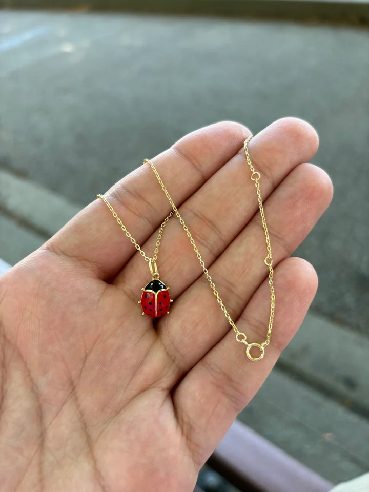 Red Ladybug Pendant Necklace