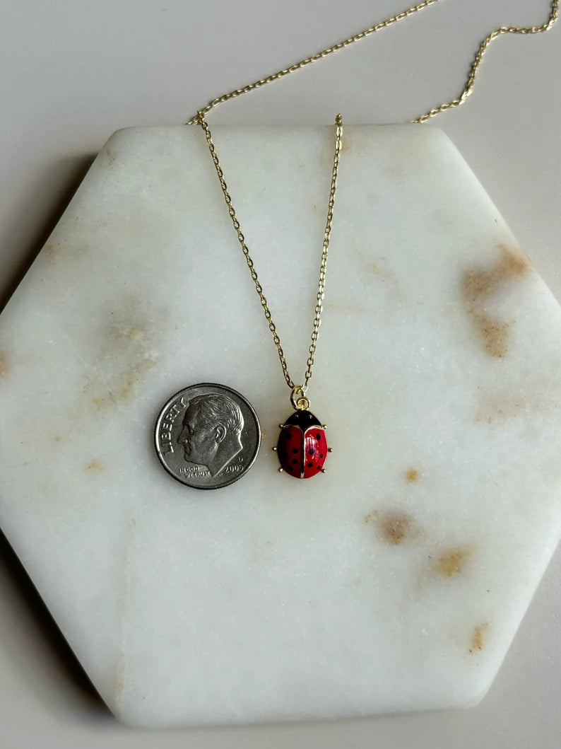 Red Ladybug Pendant Necklace