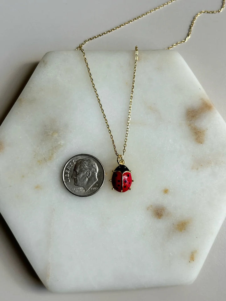 Red Ladybug Pendant Necklace