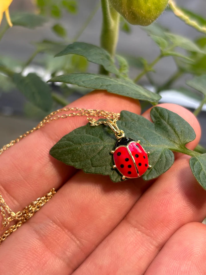 Red Ladybug Pendant Necklace