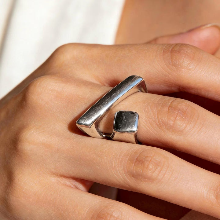 Modern Geometric Adjustable Ring