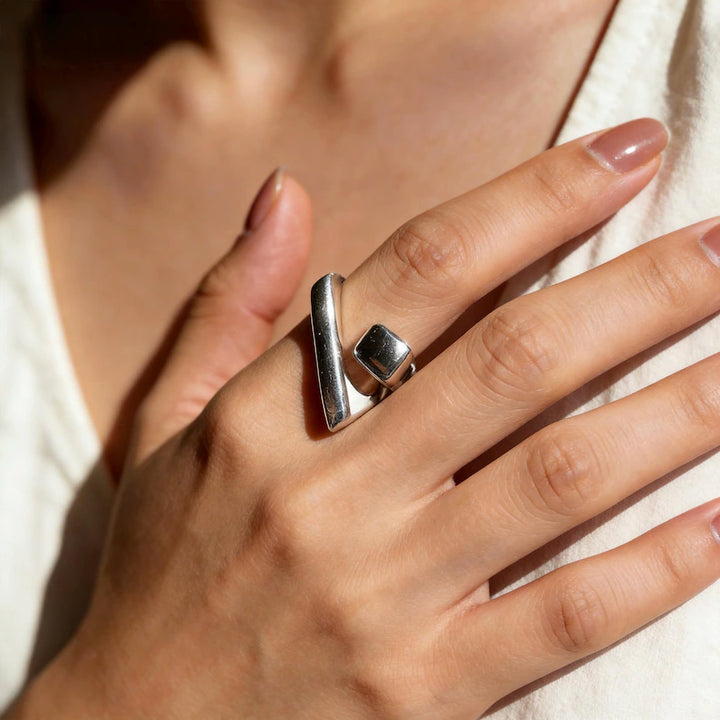 Modern Geometric Adjustable Ring
